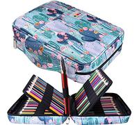 JAKAGO Drawing Pencil Case,Large Capacity Pencil Cases Hold 220 Colored Pencils,Portable Painting Waterproof Storage Stationery Bag,Great Gift for Student Artist (Cactus)