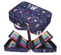 JAKAGO Drawing Pencil Case,Large Capacity Pencil Cases Hold 220 Colored Pencils,Portable Painting Waterproof Storage Stationery Bag,Great Gift for Student Artist (Night Sky)