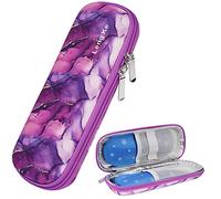 JAKAGO EVA Compact Insulin Cooler Travel Hard Case,Lightweight and Durable Diabetic Small Storage Travel Packs for Insulin Pens & Needles with 2 Ice Pack (Mar-Purple)