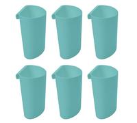 JAKAGO Hanging Cups For Storage Trolley & Cutlery Rack, 6-Pack Storage Small Hanging Cup Holder, Multifunctional Removable Cart Accessories (Teal)