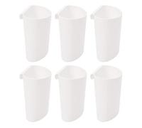 JAKAGO Hanging Cups For Storage Trolley & Cutlery Rack, 6-Pack Storage Small Hanging Cup Holder, Multifunctional Removable Storage Cart Accessories (White)