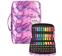 JAKAGO Large Capacity Pencil Case for 304 Coloured Pencils, Waterproof Pencil Bag, Stationery Organiser for Colouring Pens, Artists, Brushes, Fineliner, Highlighter, Marble purple, Pencil case