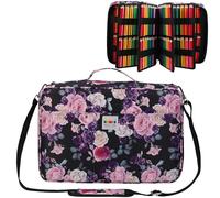 JAKAGO Large Capacity Pencil Case for 480 Coloured Pencils, Waterproof Pen Bag, Stationery Organiser for Colouring Pens, Artists, Brushes, Fineliners, Highlighters, Gift, Perose, pencil case