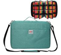 JAKAGO Large Capacity Pencil Case for 480 Coloured Pencils, Waterproof Pen Bag Stationery Organizer for Drawing Pens Artists Brushes Fineliners Highlighters Gift, Green, 41 x 28 x 10 cm, pencil case