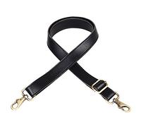 JAKAGO Universal Leather Shoulder Strap with Silver Metal Swivel Hooks adjustable Shoulder Bag Accessories straps for Leather Crossbody Bag Briefcase Messenger Bag Satchel DIY Purse Making (Black1)