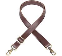 JAKAGO Universal Leather Shoulder Strap with Silver Metal Swivel Hooks adjustable Shoulder Bag Accessories straps for Leather Crossbody Bag Briefcase Messenger Bag Satchel DIY Purse Making (Brown2)
