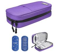 JAKAGO Waterproof Insulin Cooler Travel Case,Lightweight and Super Strong Insulation Insulin Pen Case, Medical Cooler Bag for Insulin Pens & Medication with 2 Large Ice Pack（Purple）