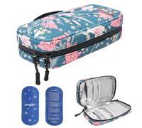 JAKAGO Waterproof Insulin Cooler Travel Case,Lightweight and Super Strong Insulation Insulin Pen Case, Medical Cooler Bag for Insulin Pens & Medication with 2 Large Ice Pack（Lily Flower）