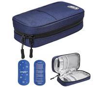 JAKAGO Waterproof Insulin Cooler Travel Case,Lightweight and Super Strong Insulation Insulin Pen Case, Medical Cooler Bag for Insulin Pens & Medication with 2 Large Ice Pack（Blue）