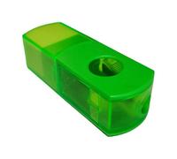 Jakar 2-In-1 Neon Pencil Sharpener & Eraser (Green) - Compact, Portable Design For School & Office Use (5331)