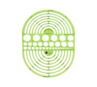 Jakar Circle Radius Master Template 189X251X0.76mm Green Acrylic 4647 With 30 Circles 1-25mm For Drawing & Architecture