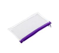 Jakar Clear Pvc Pencil Case - 11Cm X 20Cm With Assorted Colour Zip Closure (7456)