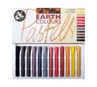 Jakar Earth Colour Pastel Set Of 12 Sticks - Assorted Earth Tones, High-Quality Hard Pastels For Art & Craft (7624)