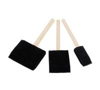 Jakar Foam Brush Set - 3 Assorted Sizes (2.5Cm, 5Cm, 7.5Cm / 1.5", 2.5", 3.5") With Wooden Handles - Ideal For Painting (9015)