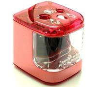 Jakar Pink Electric Double Hole Pencil Sharpener Colour Desktop Battery Or Main Operated AA Batteries (Not Included)