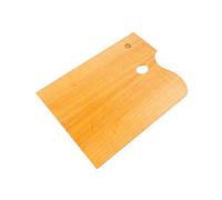 Jakar Varnished Walnut & Poplar Laminate Rectangular Palette - Large 30 X 40Cm Flat With Thumb Hole (6638)