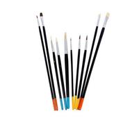 Jakar Watercolour And Oil Painting Brush Set 10-Piece Assorted Sizes Long And Short Handles Hog Bristle And Pony Hair 6528