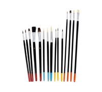 Jakar Watercolour And Oil Painting Brush Set 15-Piece Assorted Sizes Long And Short Handles Hog Bristle And Pony Hair 6529