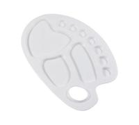 Jakar White Plastic Kidney-Shaped Palette - 34 X 22Cm (6608) With 10 Wells & Thumb Hole For Easy Mixing