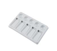Jakar White Plastic Rectangular Palette - 19.5 X 12 X 1.5Cm (6604) With 10 Wells (5 Oblong & 5 Round) For Painting & Mixing