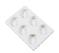 Jakar White Plastic Rectangular Palette - 21.5X14.5X2Cm (6603) With 6 Deep Wells For Paint Mixing