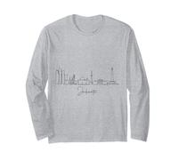 Jakarta City Line: Minimalist Urban Skyline Lineart Long Sleeve T-Shirt