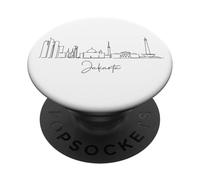 Jakarta City Line: Minimalist Urban Skyline Lineart PopSockets Adhesive PopGrip