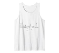 Jakarta City Line: Minimalist Urban Skyline Lineart Tank Top