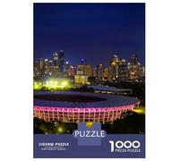 Jakarta Cityscape at Night 1000 Piece Jigsaw Puzzle, Historic Square Architecture, Weekend Hobby, Matte Printed Jigsaw, Family Night Game for Families, 70x50cm/1000pcs
