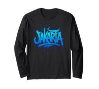 Jakarta Graffiti Spray Typography Street Art Design Long Sleeve T-Shirt