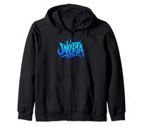 Jakarta Graffiti Spray Typography Street Art Design Zip Hoodie