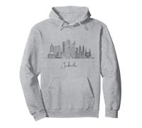 Jakarta Java Skyline Asia Travel Souvenirs Black Cityscape Pullover Hoodie