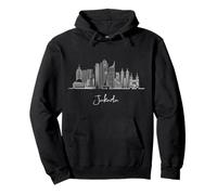 Jakarta Java Skyline Asia Travel Souvenirs White Cityscape Pullover Hoodie