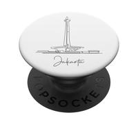 Jakarta Lineart: Minimalist Cityscape Design PopSockets Adhesive PopGrip
