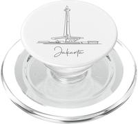 Jakarta Lineart: Minimalist Cityscape Design PopSockets PopGrip for MagSafe