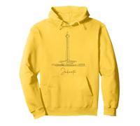 Jakarta Lineart: Minimalist Cityscape Design Pullover Hoodie