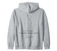 Jakarta Lineart: Minimalist Cityscape Design Zip Hoodie