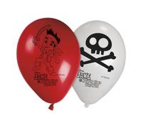 Jake And The Never Land Pirates Yo Ho Latex Balloons (Pack Of 8) Red/white (One Size)