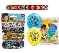 Jake and the Neverland Pirates Birthday Party Supplies Decorations Bundle Pack includes Happy Birthday Banner, Confetti, Latex