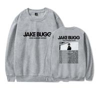 Jake Bugg Merch 2025 Summer Tour Sweatshirt Unisex Long Sleeve Crew Neck Pullover (Grey,3XL)