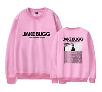 Jake Bugg Merch 2025 Summer Tour Sweatshirt Unisex Long Sleeve Crew Neck Pullover (Pink,3XL)