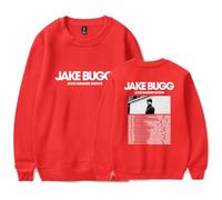 Jake Bugg Merch 2025 Summer Tour Sweatshirt Unisex Long Sleeve Crew Neck Pullover (Red,3XL)