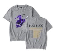Jake Bugg Merchandise T-Shirts Unisex Fashion Short-Sleeved Tops Round Neck Casual Tee (Grey,4XL)