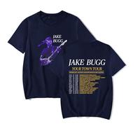 Jake Bugg Merchandise T-Shirts Unisex Fashion Short-Sleeved Tops Round Neck Casual Tee (Navy,XXS)