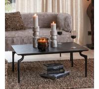 Jake Coffee Table - Curved Leg - Black - Recycled Wood and Metal