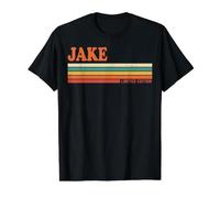 Jake Retro Personalized First Name Vintage Stripes Value Graphic T-Shirt, Men, Black, S