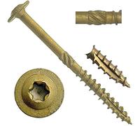 Jake Sales #14 x 3" Construction Lag Screw Exterior Coated Torx/Star Drive Heavy Duty Structural Lag Screw Far Superior to Common Lag Screws - Modified Truss Washer Head - 100 Screw Count