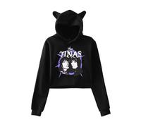 Jake Webber Merch The Tinas Hoodies Sweatshirts for Girls Cat Ear Crop Top Hoodie Youth (Black,XL)
