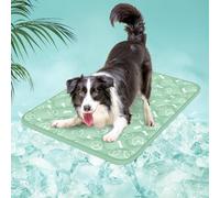 Jakelove Dog Cooling Mat, 90 x 70 cm, Premium Self-Cooling with Colour Changing & Arc-Chill Fabric, 2 cm Extra Thick, Non-Slip & Waterproof, Ideal for Sofa and Bed, Mint Green