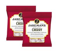 Jakemanlozenges Soothing Menthol Cherry 73g x 2 - Throat Irritaion Relief, Fresh Breath Fruity Sweets, Cooling Comfort, Natural Flavour with Welari Thank You Card | (2 Pack)
